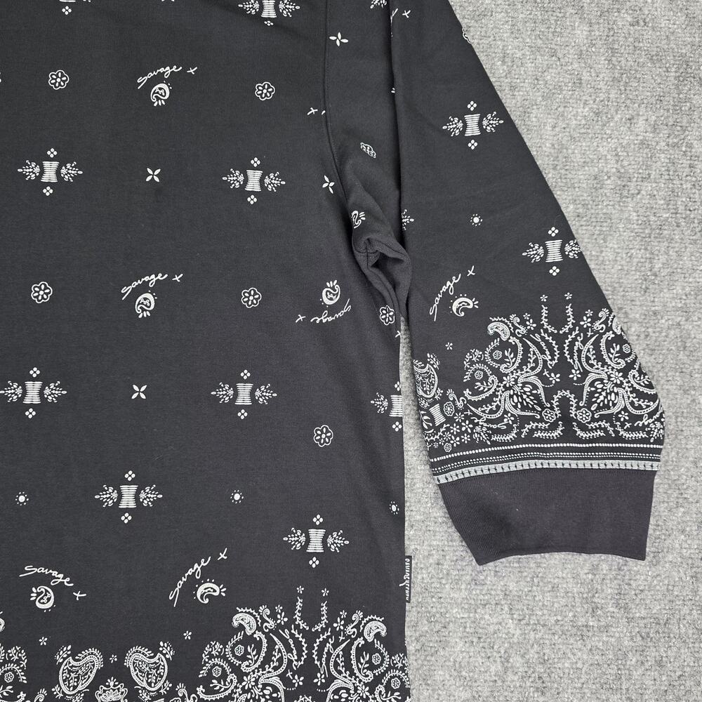 Savage X Fenty Shirt Womens 4X Black Bandana Paisley Long Sleeve Polo Top - Picture 14 of 16
